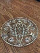 Two Clear Glass Serving Platters