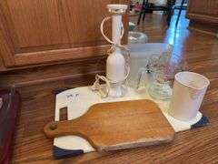 Cutting boards, measuring cups, Rival hand mixer