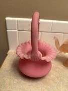 Collection of Pink Art Glass, Figurine, and Soap Dish
