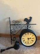 Rooster Weathervane Style Clock with Bell