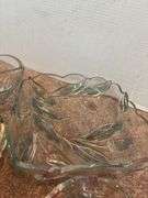 Set of Glass Bowls with Floral Detail