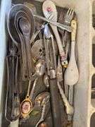 Silverware, measuring spoons, knives