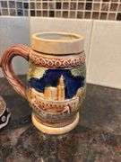 Two Hand-Painted Beer Steins