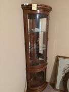 Lighted Corner Curio Cabinet, 16x22x69