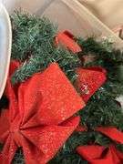 Christmas Wreath with Red Bows and Storage Container