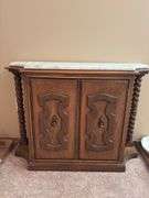 Wood Cabinet with Marble Top