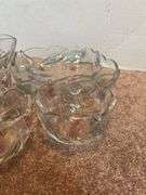 Set of Glass Bowls with Floral Detail
