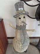 Illuminated Decorative Snowman with Top Hat