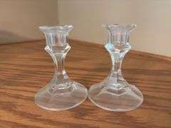 Collection of Glass Vases and Candlestick Holders - 9 Pieces