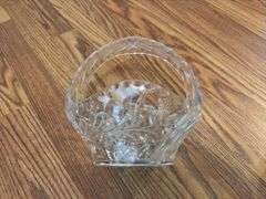 Pressed Glass Bowls and Baskets - 4 Pieces