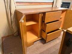 Wood Credenza with Drawers and Cabinet Space