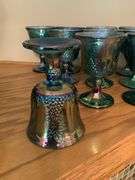 Set of Twelve Carnival Glass Goblets with Grape Design