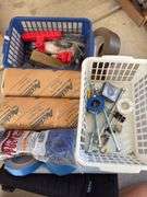 Variety of Hardware, Tape, Rope, and Paper Towels
