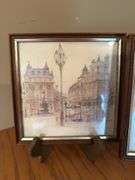 Framed Watercolor Prints - London Street Scene & Tower of London