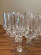 Set of 12 Crystal Footed Glasses