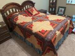 Full Size Bed with Quilt & Serta Mattress