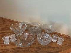 Assorted Decorative Glass Bowls and Vases - Set of 10