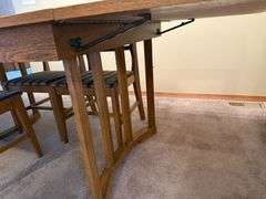 Oak Dining Table with Six Chairs