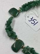 Green Aventurine Chip and Stone Necklace