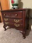 Bassett Three-Drawer Nightstand End Table, 26x16x22