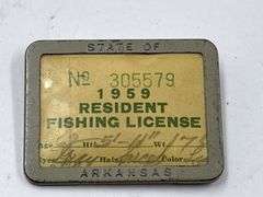 1959 Arkansas Fishing License & Pflueger Guarantee Card