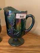 Pair of Carnival Glass Pitchers with Grape Motif