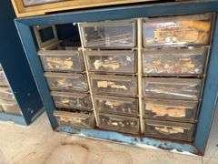 Industrial Parts Cabinet with Assorted Hardware