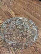 Two Clear Glass Serving Platters