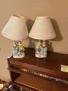 Pair of Figural Porcelain Lamps - Made in Occupied Japan