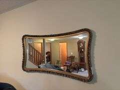 Ornate Gold Tone Framed Wall Mirror