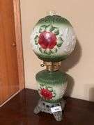 23" Rose Decorated Hurricane Lamp