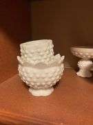 Collection of Milk Glass Vases, Bowls, Booties, Mugs and Candlestick Holders