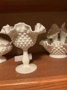 Fenton Milk Glass Hobnail Collection - 4 Pieces
