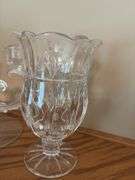 Pressed Glass Collection: Centerpiece, Candlestick, Salt & Pepper Shakers, and Dishes