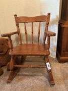 Teddy Bears with Wooden Rocking Chair