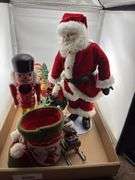 Christmas Decoration Lot: Santa Figures, Nutcracker, Snowman & More