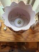 Pair of Floral Decorated Vanity Lamps with Crystals