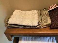 Assorted Decorative Pillows and Bedding
