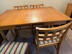 Oak Dining Table with Six Chairs