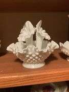 Fenton Milk Glass Hobnail Collection - 4 Pieces