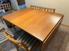 Oak Dining Table with Six Chairs