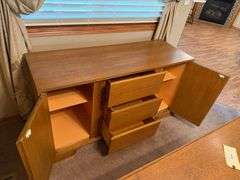 Wood Credenza with Drawers and Cabinet Space