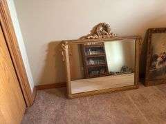 Ornate Gold Tone Mirror, 31x28