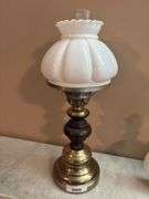 Table Lamp with White Milk Glass Shade