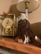 Table Lamp, Eagle Sculpture, and Quartz Anniversary Clock