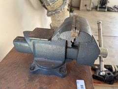 Craftsman Vise with Wooden Cabinet