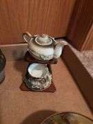 Box Lot of Decorative Items: Teacups, Dishes, Figurines, and More