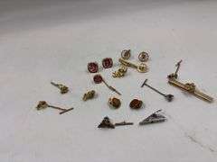 Collection of Tie Tacks, Tie Clips, and Cufflinks