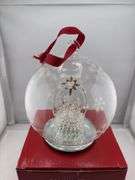 Christmas Decor Lot: Waterford Ornaments, Wooden Angel, Nativity Scene Figurines, & More