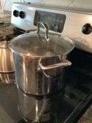Stainless Steel Stock Pot with Lid and Tea Kettle